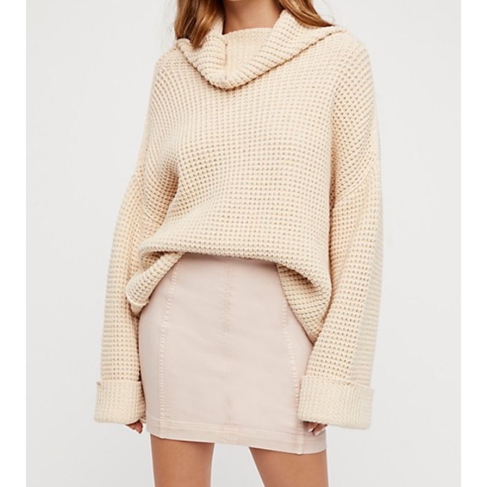 free people modern femme denim mini skirt
